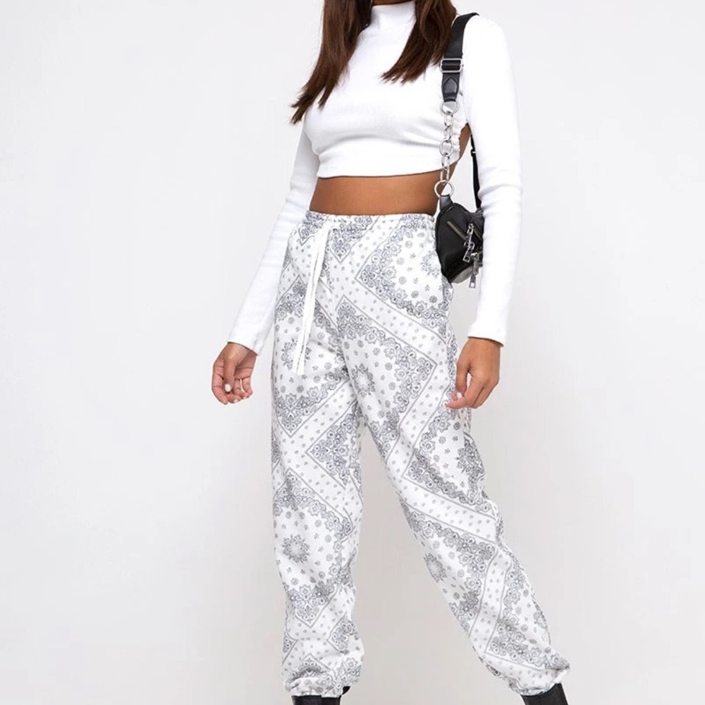 White Bandana Boyfriend Jogger
